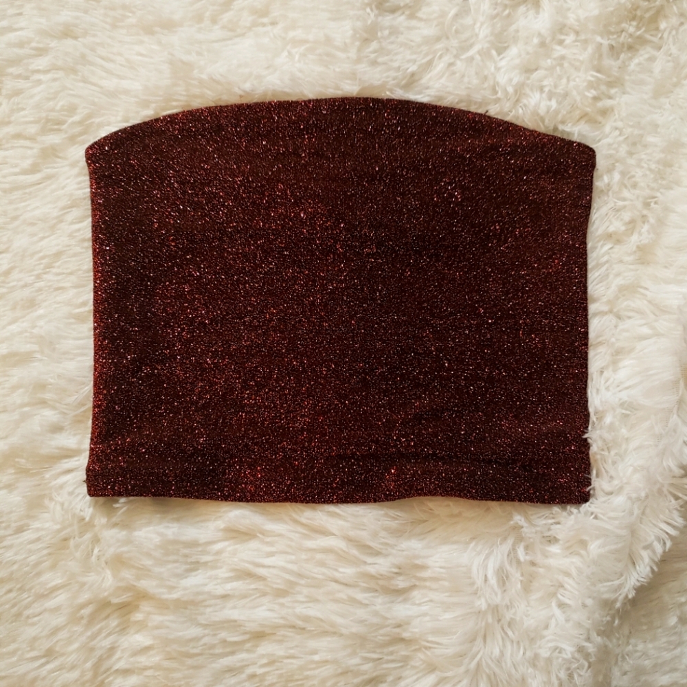 Wild Fable NWT Deep Red Sparkley Cropped Tube Top
